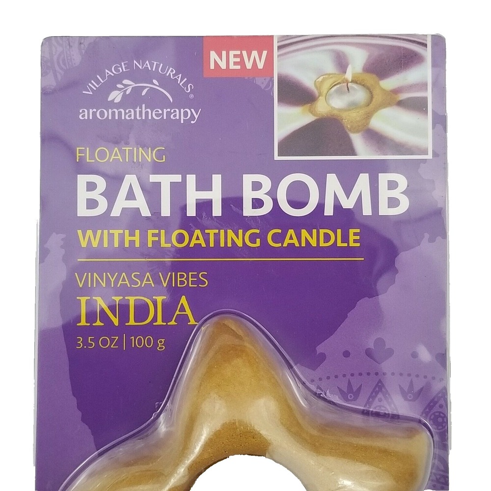 2x Village Naturals Aromatherapy Bath Bomb with Floating Candle 3.5 oz Each - Picture 4 of 7